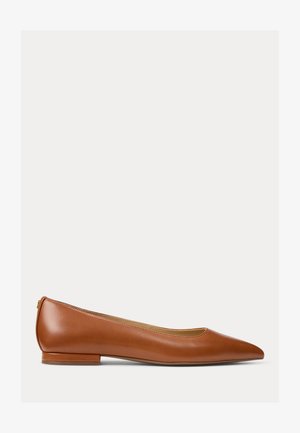 Lauren Ralph Lauren LONDYN LEATHER BALLET FLAT - Balerinos stiliaus laivutės - lauren tan