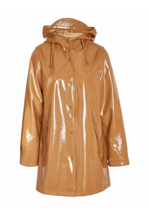 Noisy May Damen Vinyl Regenjacke Kurz – Wasserabweisend Mit Kapuze & Druckknöpfen