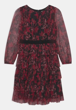 TIERED DRESS WITH BOW - Cocktailkleid/festliches Kleid - red