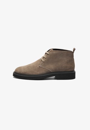 LEATHER - Šņorējami puszābaki - taupe