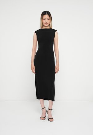 NMDARIA OPEN BACK CALF DRESS  - Džersejové šaty - black