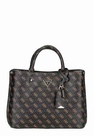 Guess MERIDIAN FRIEND SATCHEL LOGO - Käsilaukku - brown logo