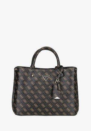 Guess MERIDIAN FRIEND SATCHEL LOGO - Käsilaukku - brown logo