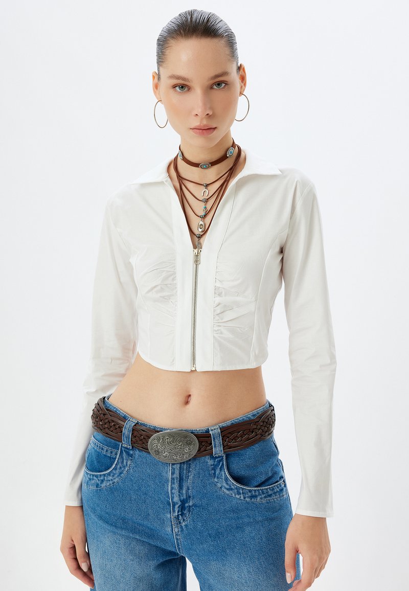 Koton CROP DRAPED - Camicetta - white