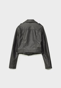 Stradivarius Chaqueta de cuero sintético - black