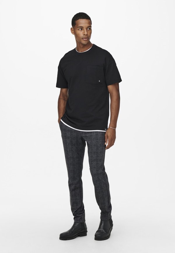 ONSMARK SLIM CHECK PANTS  - Trousers
