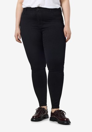 NMCALLIE SKINNY JEANS  - Teksaretuusid - black denim