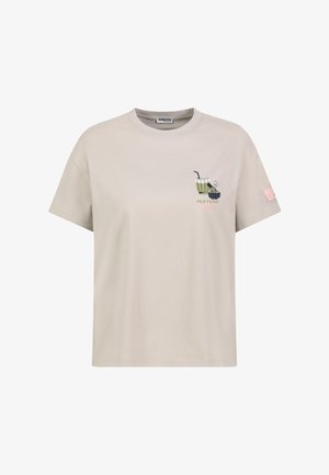 Sublevel, SUBLEVEL T-SHIRT MIT HEISSEN GETRÄNKEN - Print T-shirt - light-beige