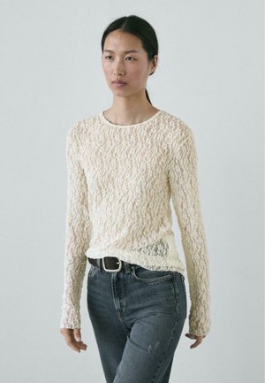 OPENWORK LONG SLEEVES   - Longsleeve - beige