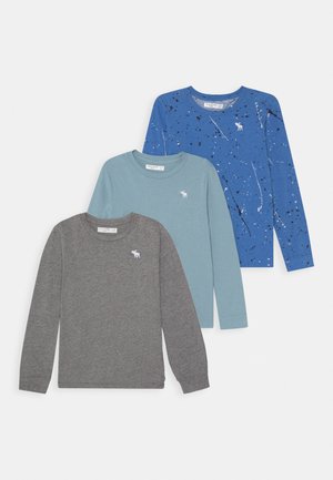 ZALANDO BASIC MALE 3 PACK - T-shirt basic - blue splatter/forget-me-blue/grey