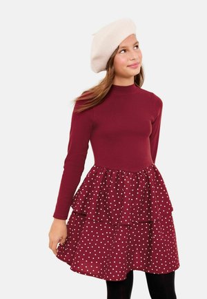 REGULAR FIT - 2-IN-1 POLKA DOT TIERED - Dienas kleita - berry pink