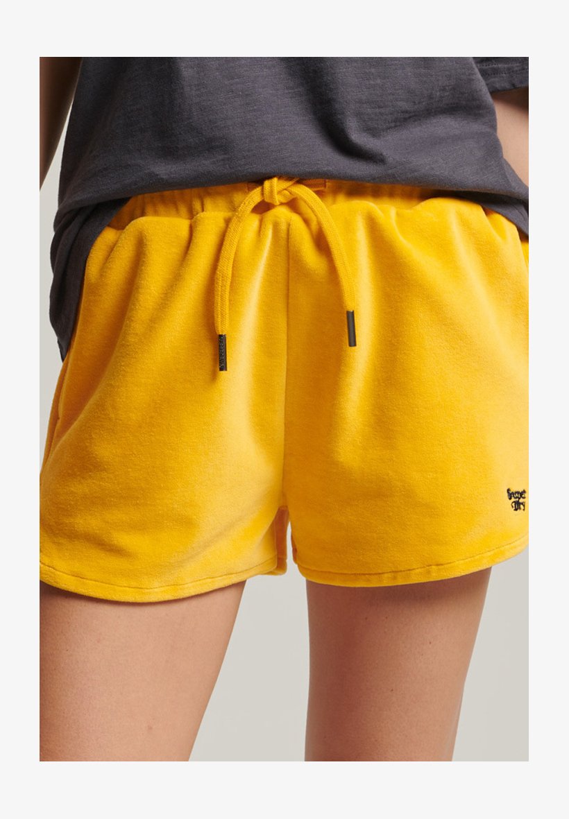 Superdry Vintage Beach Short - Pantaloncino Tuta Donna In Felpa, Colore Oatmeal E Corallo