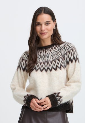 b.young, BYMILOU LONG SLEEVE - Pullover - birch java fair island