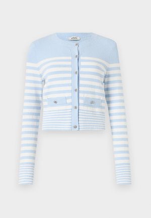 sandro CARDIGAN BOUCLETTE RAYE - Chaqueta de punto - bleu ciel