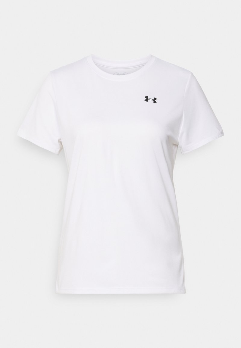 Άσπρο κοντομάνικο T-shirt κατασκευασμένο από λείο υλικό. Διαθέτει μικρό μαύρο λογότυπο στην αριστερή πλευρά του στήθους. Κλασικό σχέδιο με λαιμόκοψη.