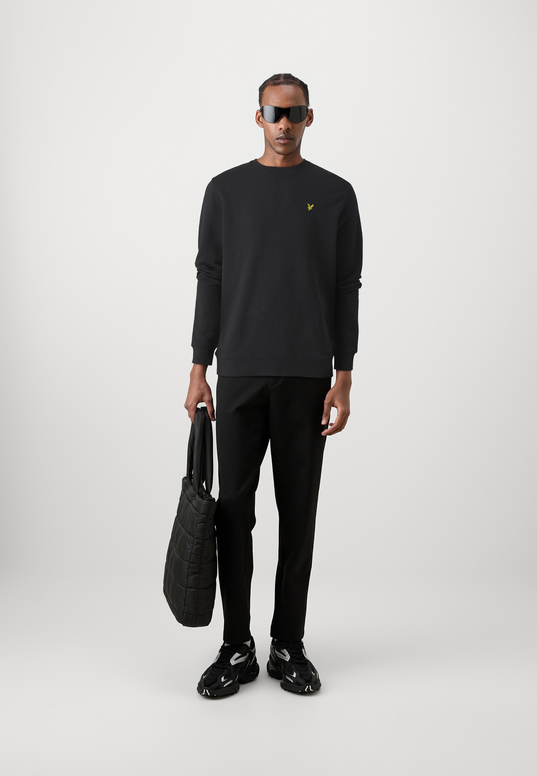 Lyle & Scott CREW NECK - Bluză de molton - jet black/negru