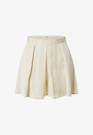 Faltender A-Linien-Rock in hellcreme Farbe, aus weichem Stoff gefertigt. Verfügt über einen figurbetonten Taillenbund und ein fließendes Design, geeignet für legere Anlässe.