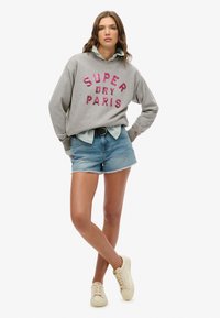 Superdry & Co EMBELLISHED VARSITY LOOSE  - Felpa - grey marl