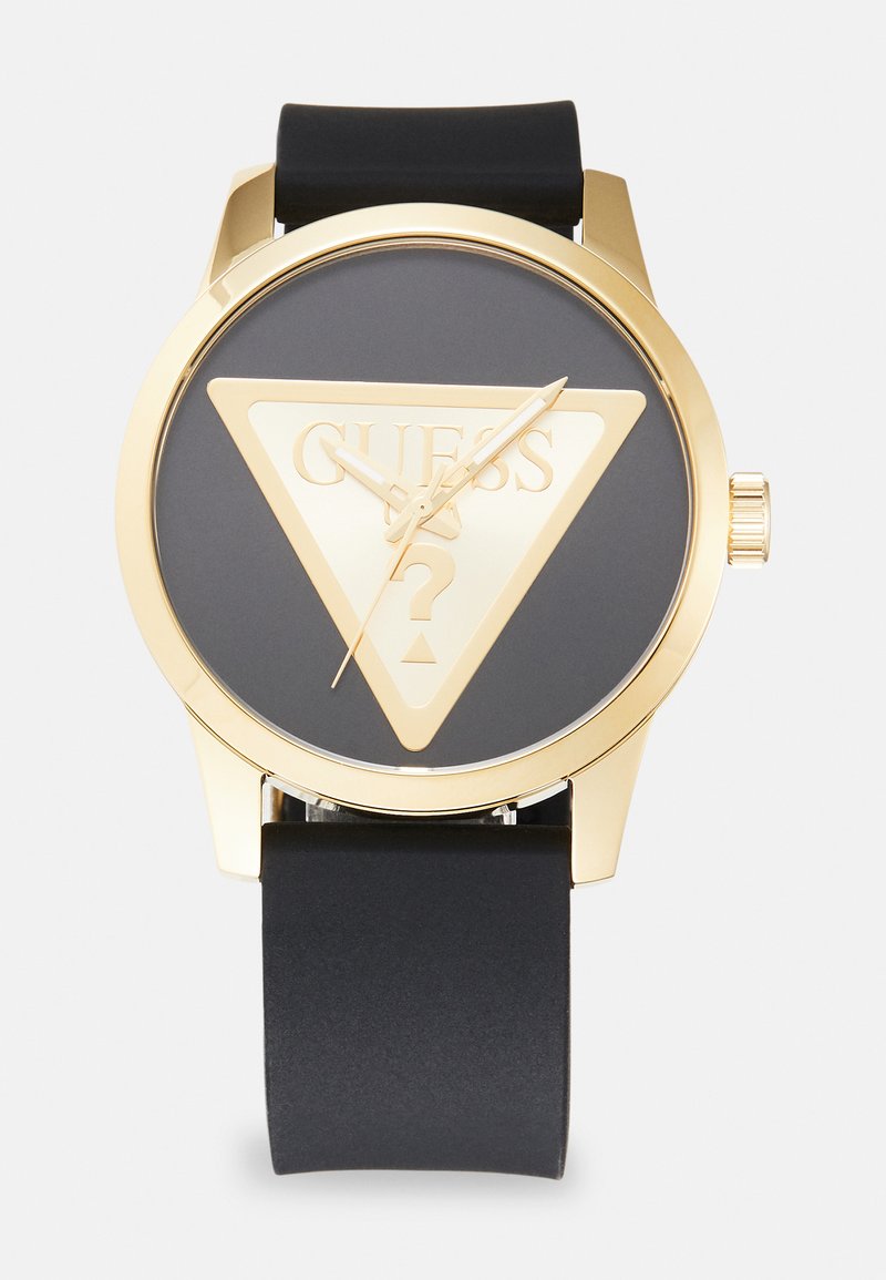 Guess Badge Orologio Uomo, Cassa 44mm, Quadrante Blu, Cinturino In Acciaio, Impermeabile 5 ATM