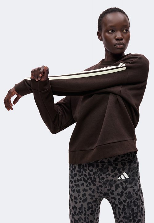 adidas ESSENTIALS 3 STRIPES - Sweatshirt - aurora coffee/ivory — photo 4