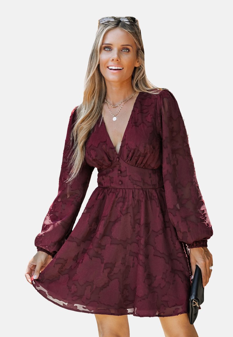 Cupshe FLORALER Freizeitkleid dunkelrot Zalando.de