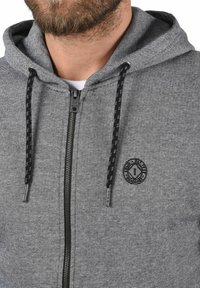 Solid SDRafko - Majica s kapuljačom i patentnim zatvaračem - dark grey melange