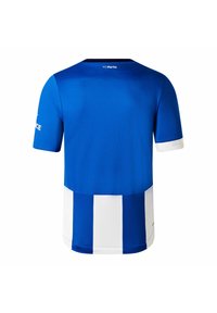 Maglia FC Porto blu con scollatura a girocollo, maniche corte e righe bianche nella parte inferiore. Realizzata in tessuto traspirante con design testurizzato.