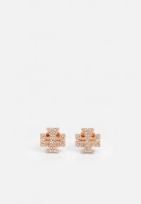 Tory Burch KIRA PAVE STUD EARRING - Earrings - rose gold-coloured/crystal/bronze  