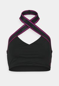 SOLID HALTER CROP - Bikini top - anthracite