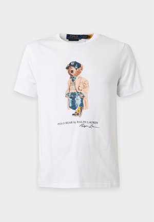 Polo Ralph Lauren, CUSTOM SLIM FIT POLO BEAR T-SHIRT - Μπλουζάκι με στάμπα - white