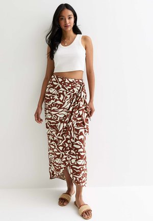 New Look SHELL PRINT TIE FRONT SARONG - Gonna lunga - brown pattern