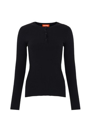 WRSTBHVR, WRSTBHVR SWEATER NORA HENLEY SWEATER - Πουλόβερ - black beauty