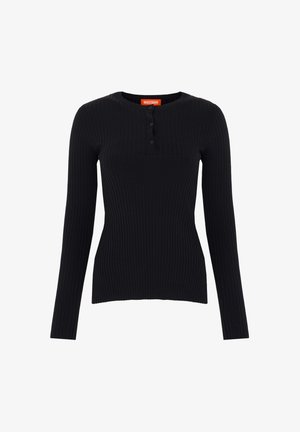 WRSTBHVR, WRSTBHVR SWEATER NORA HENLEY SWEATER - Πουλόβερ - black beauty