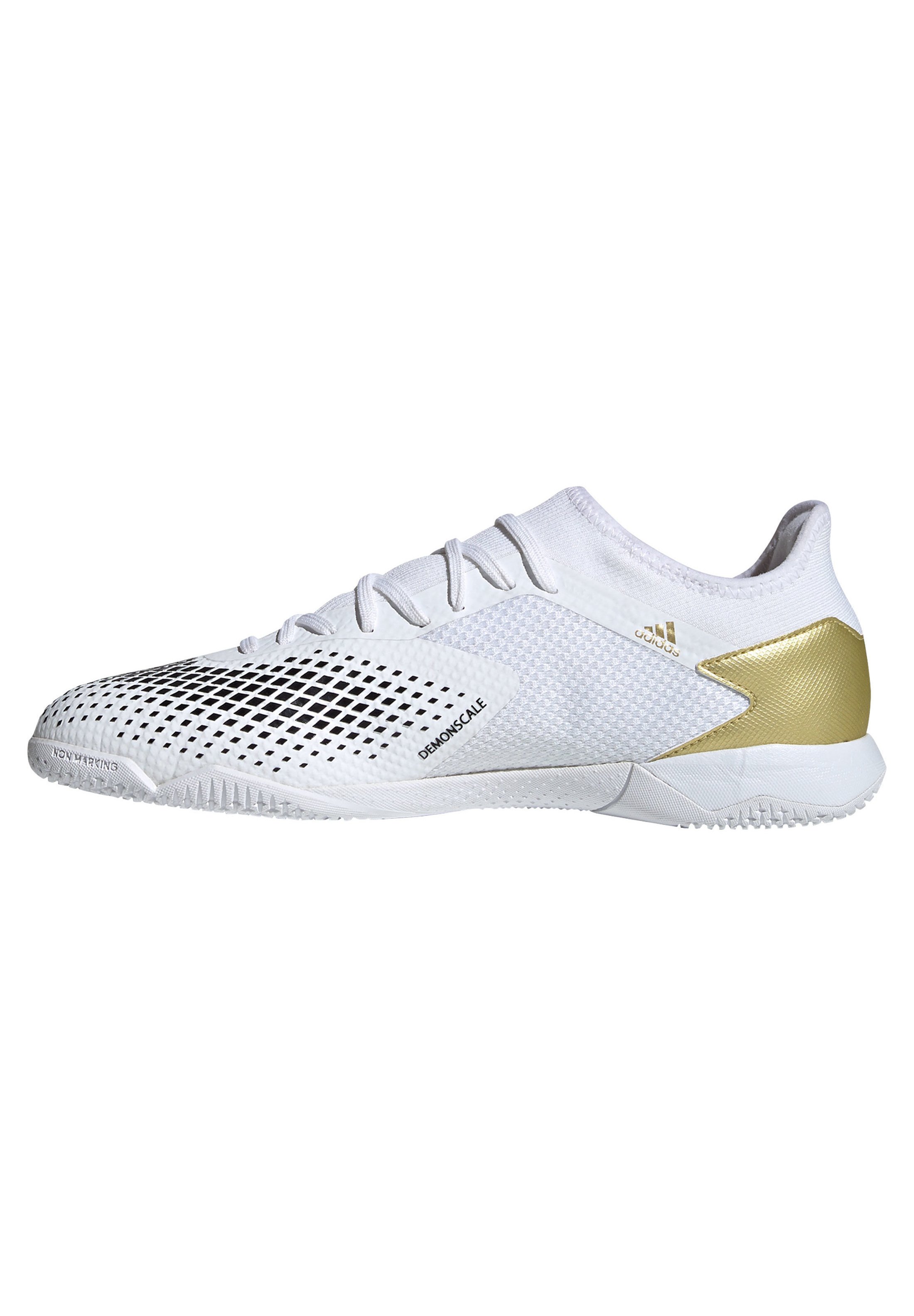 adidas Performance PREDATOR - Scarpe da calcetto - white/gold metallic/core  black/bianco - Zalando.it