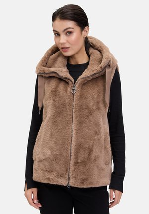 PLÜSCH MIT KAPUZE - Waistcoat - classic bronze