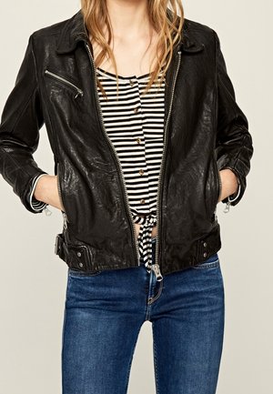 Leren jas - black
