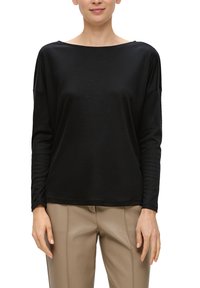 s.Oliver BLACK LABEL LANGARM MIT ÜBERSCHNITTENEN SCHULTERN - Langarmshirt - schwarz