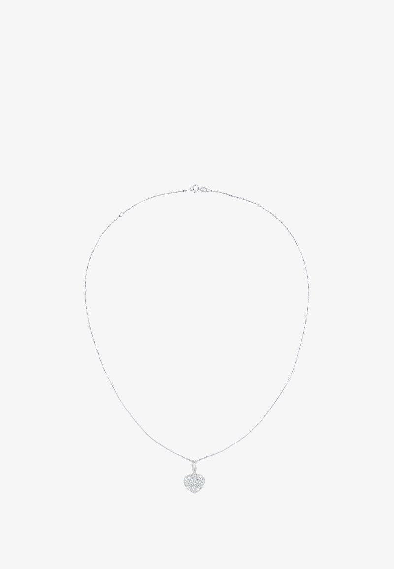 Sølv halskæde med et hjerteformet vedhæng med struktureret overflade. Kæden er delikat og har en enkel karabinkrog-lukning.