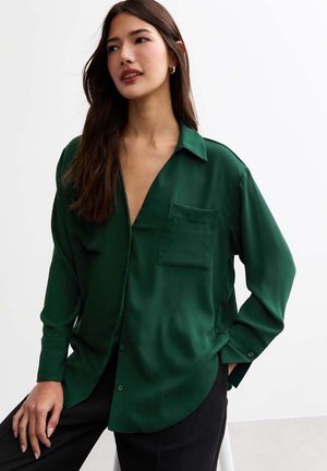 LONG SLEEVE - Button-down blouse - dark green