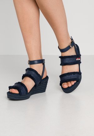 Sandalen met plateauzool - dark blue