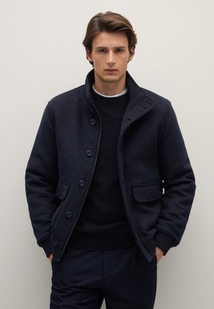 REGULAR FIT WITH ZIP AND BUTTONS - Übergangsjacke - dark blue