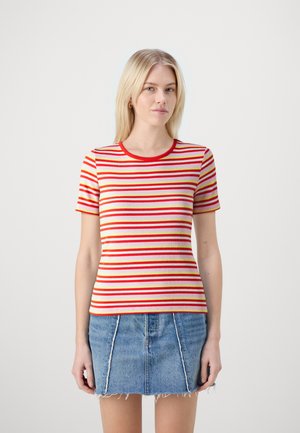 Pieces PCJAYJAY - Μπλουζάκι με στάμπα - cloud dancer/pirouette/acid lime