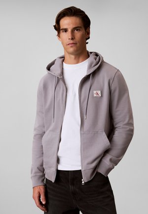 Calvin Klein Jeans, HOODIE - Суитшърт с цип - gull gray