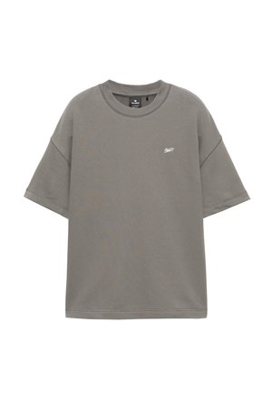PULL&BEAR, SHORT SLEEVE WITH LOGO - SWEATSHIRT - T-shirt basic - mottled grey