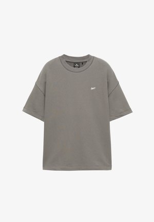 PULL&BEAR, SHORT SLEEVE WITH LOGO - SWEATSHIRT - Základné tričko - mottled grey