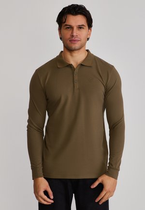 LS BUTTON  - Poloshirt - khaki green