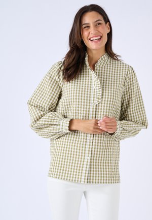 EFFET GAUFRÉ À PETITS - Chemisier - vert petits carreaux