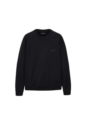 Sort sweatshirt lavet af bomuld med rund hals, lange ærmer og et diskret trykt logo foran. Ribstrikkede manchetter og kant.