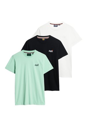 Superdry ESSENTIAL LOGO TRIPLE PACK - Basic T-shirt - spearmint light green black optic