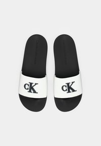 Calvin Klein Jeans SLIDE MONO - Papucsszandálok - bright white/black